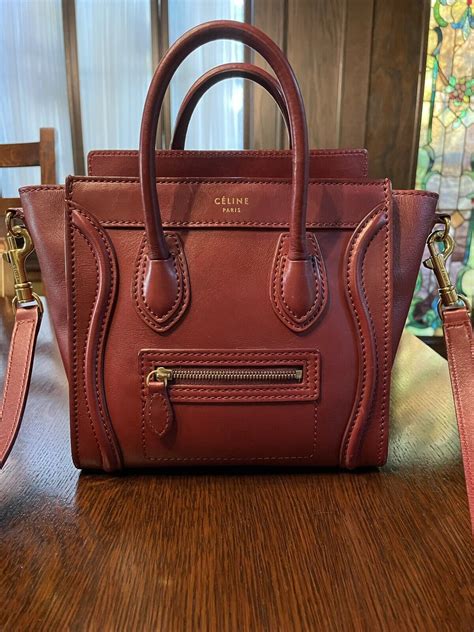 celine luggage tote burgundy|Celine shoulder luggage tote price.